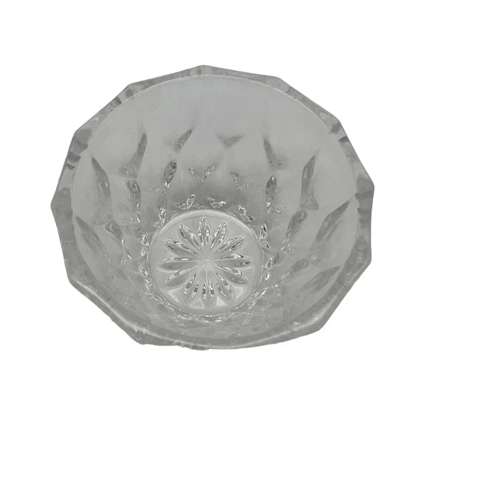 Pressed Clear Glass Creamer and Open Sugar Bowl Rounded Diamond Pattern - Picture 5 of 6